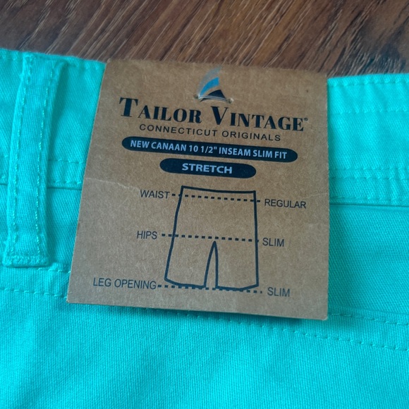 NWT - Men's Tailor Vintage - Green Khaki Shorts - 38 - Picture 12 of 12